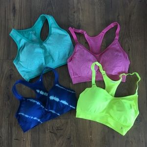 Bundle of Danskin Padded Sports Bras Bright Colors